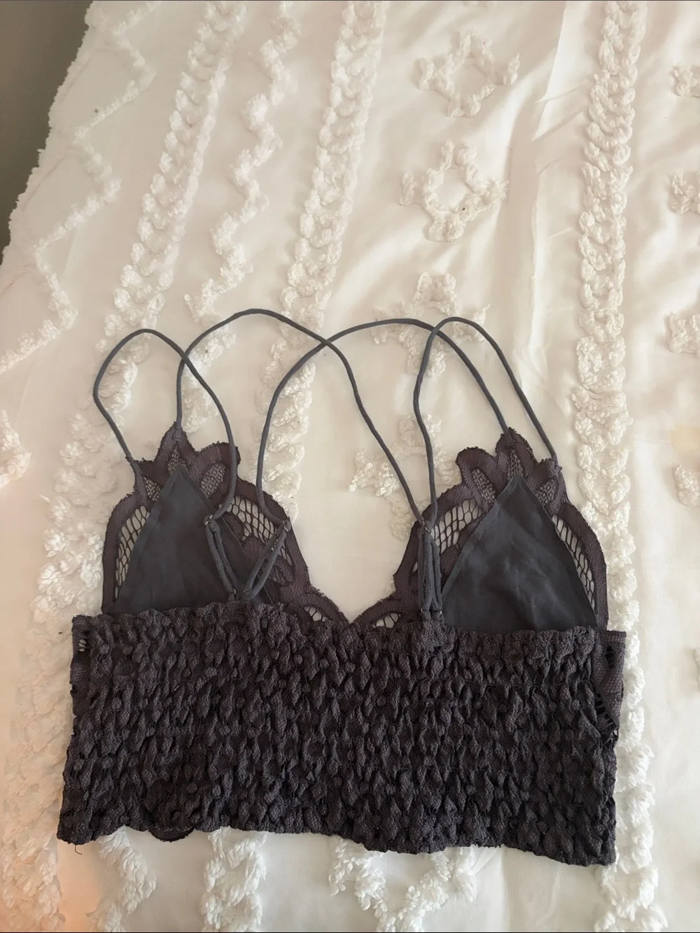 Free People Adella Longline Slate Lace Bralette size small